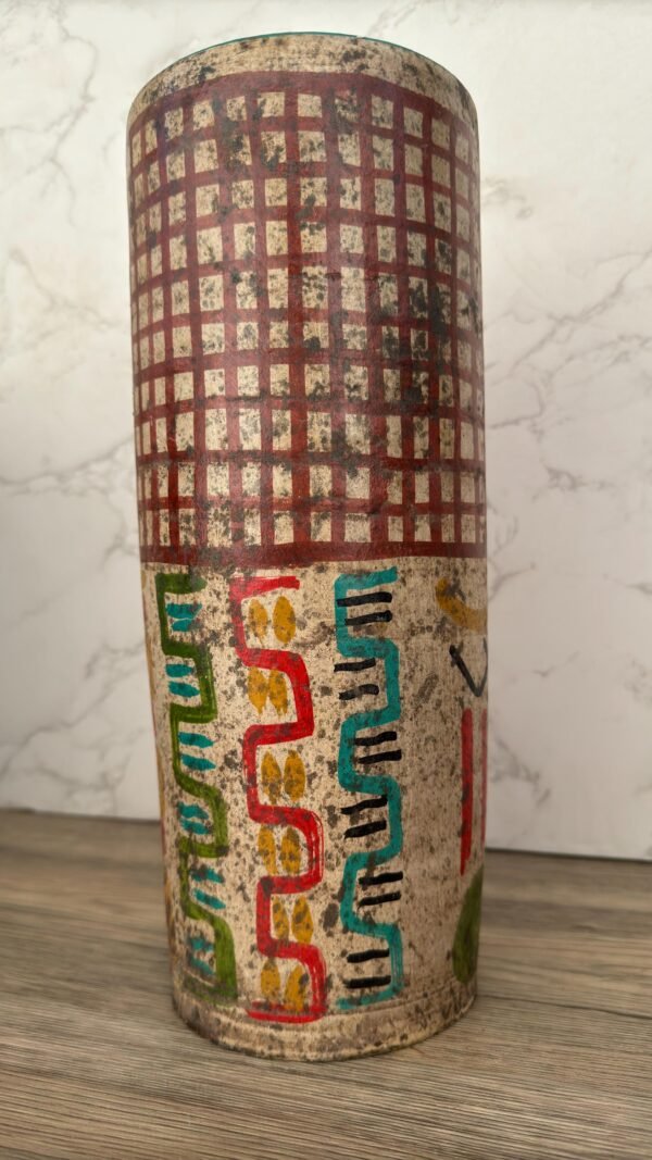 Pre-Hispanic Clay Vase, Handmade Terracotta Flower Pot, Pottery from Metepec Estado de Mexico Rustic Tribal Decor, Aztec Style Home Accent - Image 2