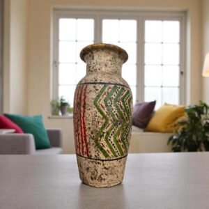 Pre-Hispanic Clay Vase, Handmade Terracotta Flower Pot, Pottery from Metepec Estado de Mexico Rustic Tribal Decor, Aztec Style Home Accent