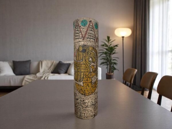 Pre-Hispanic Clay Vase, Handmade Terracotta Flower Pot, Pottery from Metepec Estado de Mexico Rustic Tribal Decor, Aztec Style Home Accent