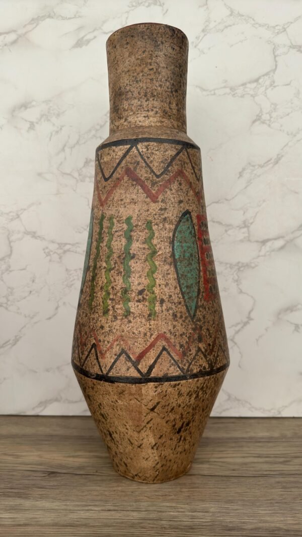 Pre-Hispanic Clay Vase, Handmade Terracotta Flower Pot, Pottery from Metepec Estado de Mexico Rustic Tribal Decor, Aztec Style Home Accent - Image 2