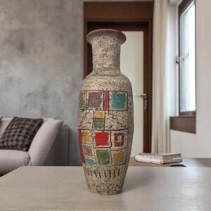 Pre-Hispanic Clay Vase, Handmade Terracotta Flower Pot, Pottery from Metepec Estado de Mexico Rustic Tribal Decor, Aztec Style Home Accent