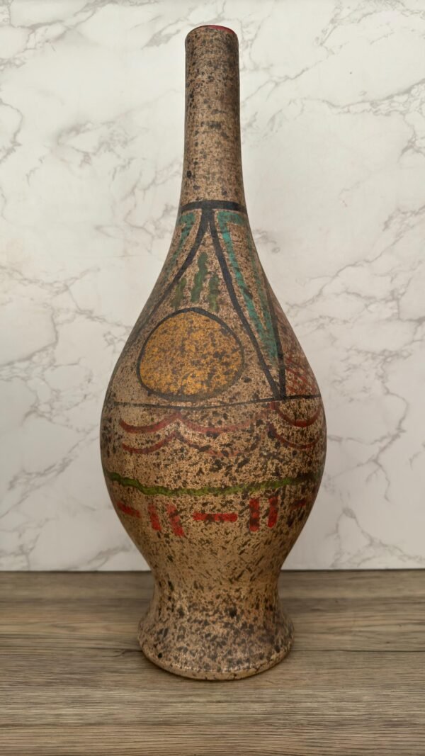 Pre-Hispanic Clay Vase, Handmade Terracotta Flower Pot, Pottery from Metepec Estado de Mexico Rustic Tribal Decor, Aztec Style Home Accent - Image 2