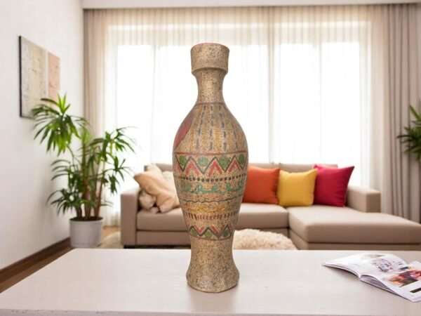 Pre-Hispanic Clay Vase, Handmade Terracotta Flower Pot, Pottery from Metepec Estado de Mexico Rustic Tribal Decor, Aztec Style Home Accent