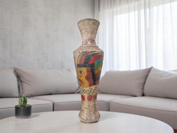 Pre-Hispanic Clay Vase, Handmade Terracotta Flower Pot, Pottery from Metepec Estado de Mexico Rustic Tribal Decor, Aztec Style Home Accent