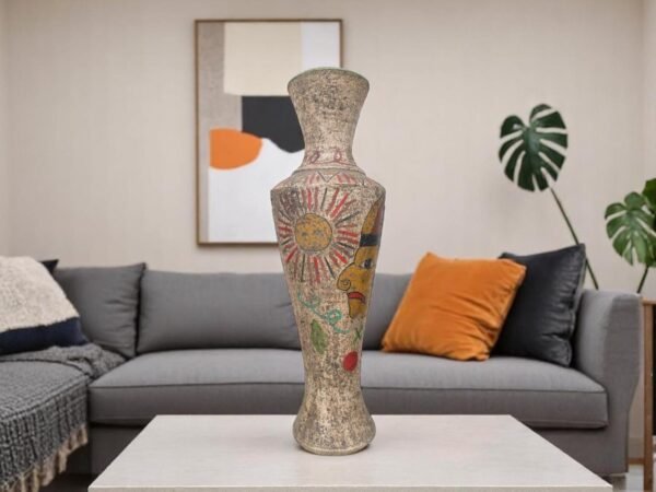 Pre-Hispanic Clay Vase, Handmade Terracotta Flower Pot, Pottery from Metepec Estado de Mexico Rustic Tribal Decor, Aztec Style Home Accent - Image 2
