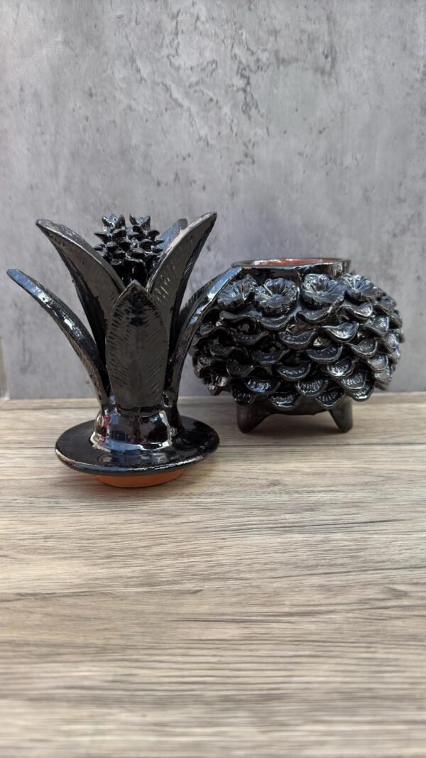 Mexican pottery, Pineapple decor, Mexican decoration, Pineapple sculpture, Glazed clay pineapple, Pottery from Michoacan - Image 3
