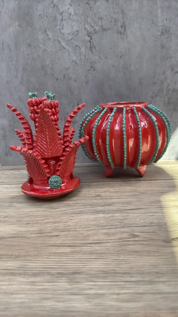 Mexican pottery, Pineapple decor, Mexican decoration, Pineapple sculpture, Glazed clay pineapple, Pottery from Michoacan - Image 4