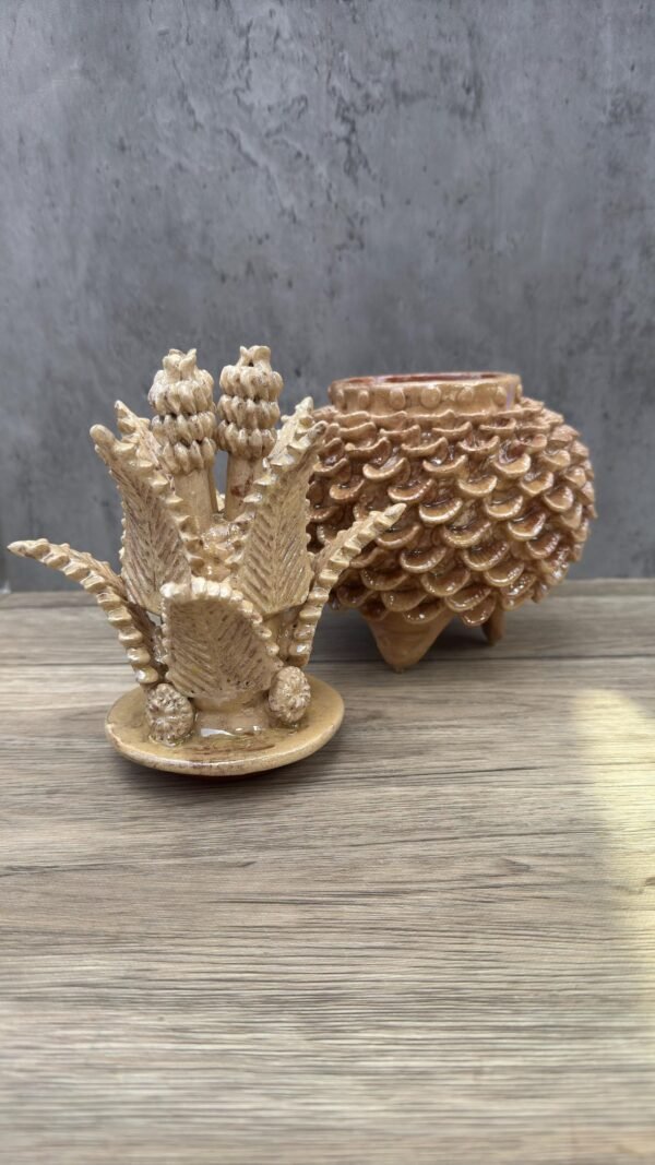Mexican pottery, Pineapple decor, Mexican decoration, Pineapple sculpture, Glazed clay pineapple, Pottery from Michoacan - Image 2