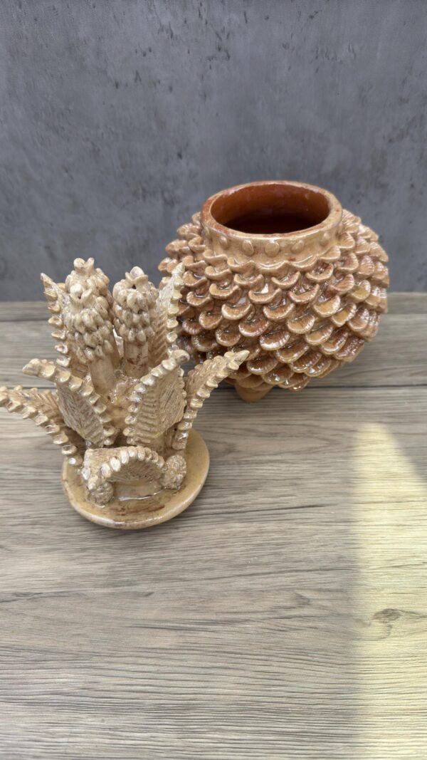 Mexican pottery, Pineapple decor, Mexican decoration, Pineapple sculpture, Glazed clay pineapple, Pottery from Michoacan - Image 4