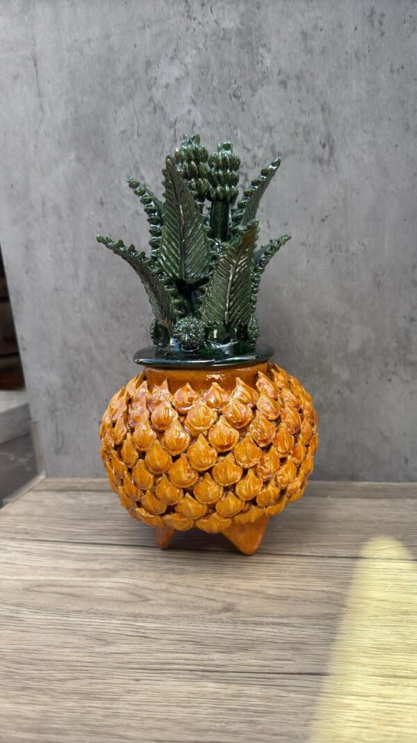 Mexican pottery, Pineapple decor, Mexican decoration, Pineapple sculpture, Glazed clay pineapple, Pottery from Michoacan - Image 4
