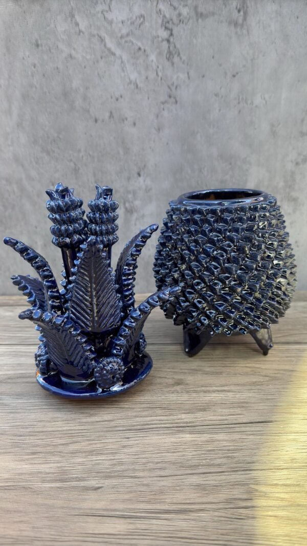 Mexican pottery, Pineapple decor, Mexican decoration, Pineapple sculpture, Glazed clay pineapple, Pottery from Michoacan - Image 3
