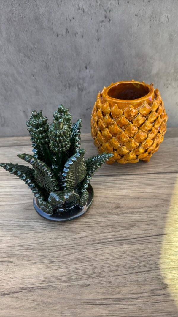 Mexican pottery, Pineapple decor, Mexican decoration, Pineapple sculpture, Glazed clay pineapple, Pottery from Michoacan - Image 4