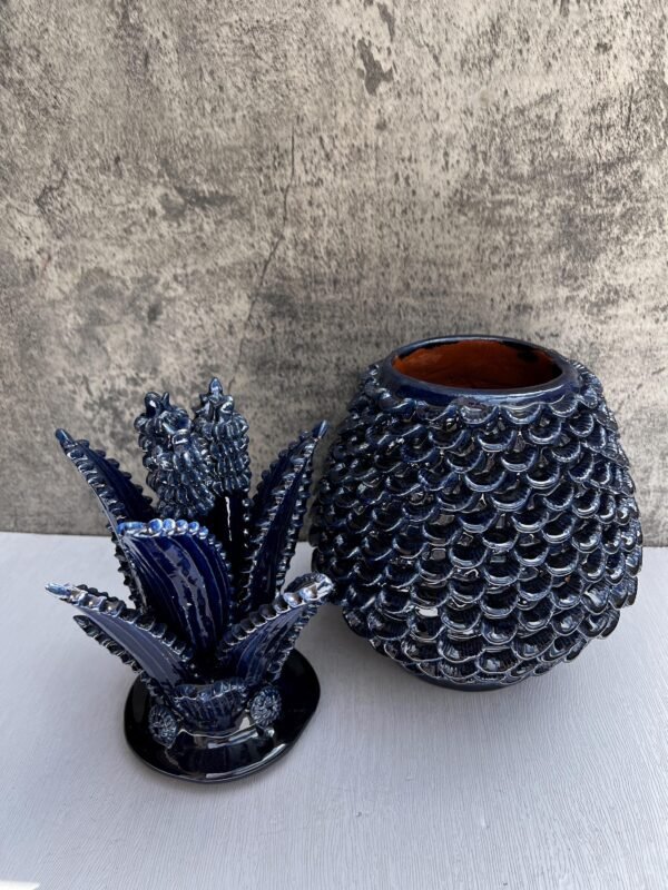 Mexican pottery, Pineapple decor, Mexican decoration, Pineapple sculpture, Glazed clay pineapple, Pottery from Michoacan - Image 3