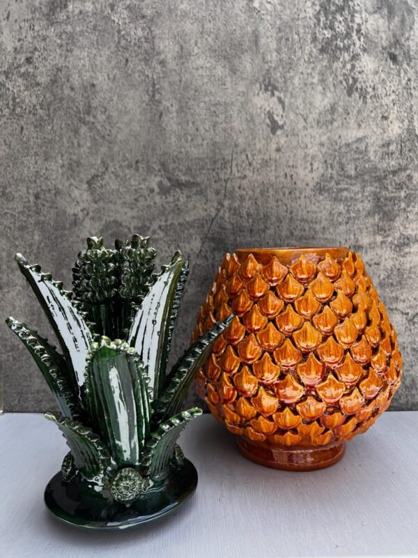 Mexican pottery, Pineapple decor, Mexican decoration, Pineapple sculpture, Glazed clay pineapple, Pottery from Michoacan - Image 3