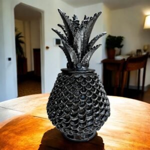 Mexican pottery, Pineapple decor, Mexican decoration, Pineapple sculpture, Glazed clay pineapple, Pottery from Michoacan