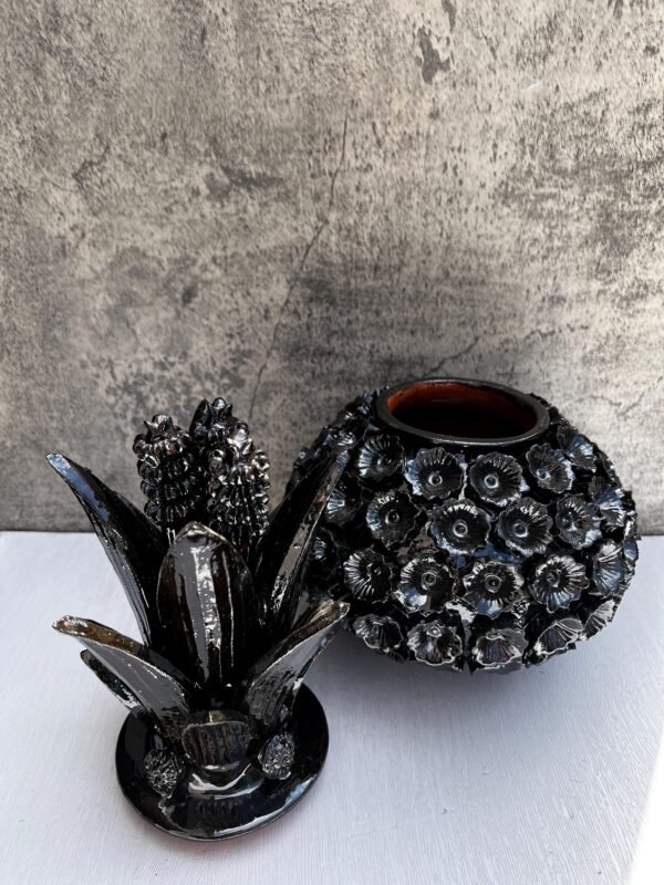 Mexican pottery, Pineapple decor, Mexican decoration, Pineapple sculpture, Glazed clay pineapple, Pottery from Michoacan - Image 4