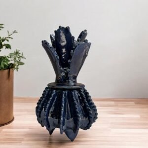 Mexican pottery, Pineapple decor, Mexican decoration, Pineapple sculpture, Glazed clay pineapple, Pottery from Michoacan