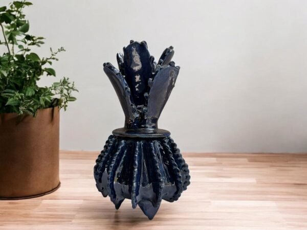 Mexican pottery, Pineapple decor, Mexican decoration, Pineapple sculpture, Glazed clay pineapple, Pottery from Michoacan