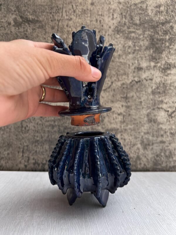 Mexican pottery, Pineapple decor, Mexican decoration, Pineapple sculpture, Glazed clay pineapple, Pottery from Michoacan - Image 4