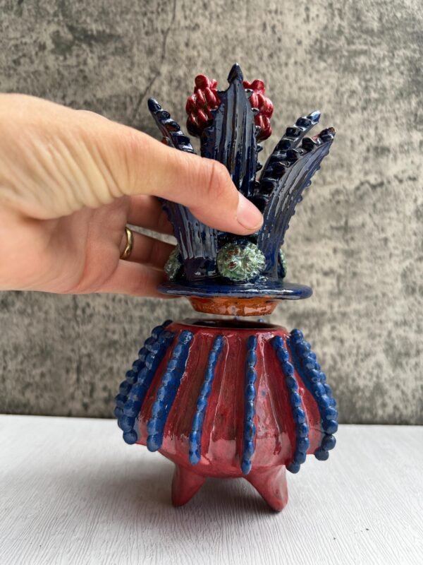 Mexican pottery, Pineapple decor, Mexican decoration, Pineapple sculpture, Glazed clay pineapple, Pottery from Michoacan - Image 3