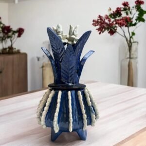 Mexican pottery, Pineapple decor, Mexican decoration, Pineapple sculpture, Glazed clay pineapple, Pottery from Michoacan