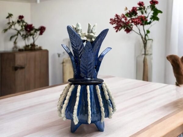 Mexican pottery, Pineapple decor, Mexican decoration, Pineapple sculpture, Glazed clay pineapple, Pottery from Michoacan