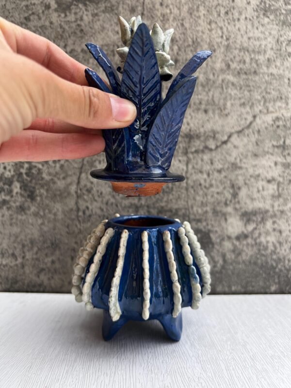 Mexican pottery, Pineapple decor, Mexican decoration, Pineapple sculpture, Glazed clay pineapple, Pottery from Michoacan - Image 4