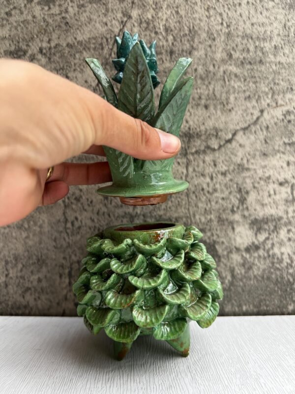 Mexican pottery, Pineapple decor, Mexican decoration, Pineapple sculpture, Glazed clay pineapple, Pottery from Michoacan - Image 3