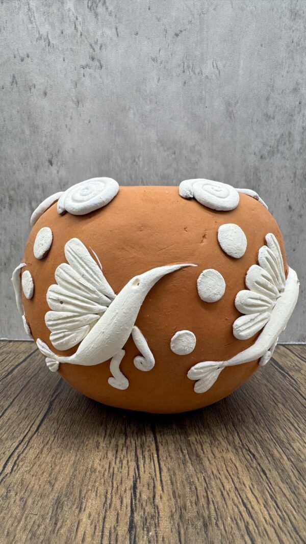 Embroidered Clay Vase From Oaxaca México Home Decor Handcrafted Jarron Barro Bordado Oaxaca Handmade Unique Designs From Artisans - Image 2