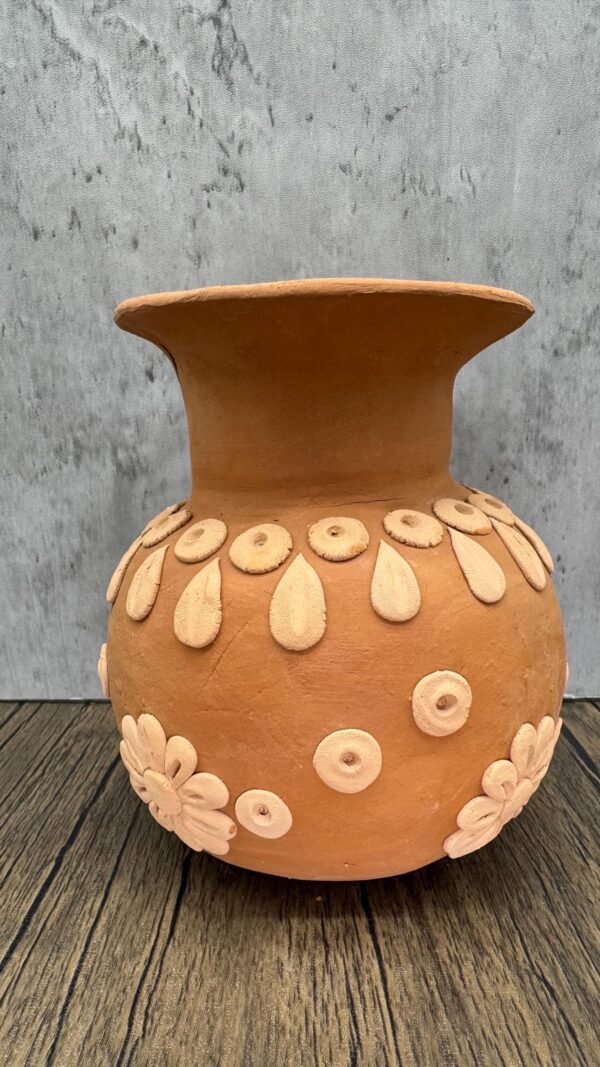 Embroidered Clay Vase From Oaxaca México Home Decor Handcrafted Jarron Barro Bordado Oaxaca Handmade Unique Designs From Artisans - Image 2