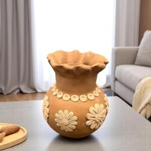 Embroidered Clay Vase From Oaxaca México Home Decor Handcrafted Jarron Barro Bordado Oaxaca Handmade Unique Designs From Artisans