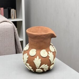 Embroidered Clay Vase From Oaxaca México Home Decor Handcrafted Jarron Barro Bordado Oaxaca Handmade Unique Designs From Artisans