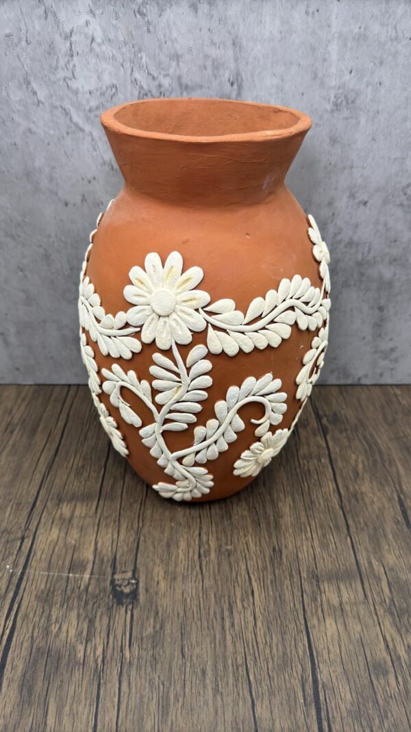 Embroidered Clay Vase From Oaxaca México Home Decor Handcrafted Jarron Barro Bordado Oaxaca Handmade Unique Designs From Artisans - Image 2