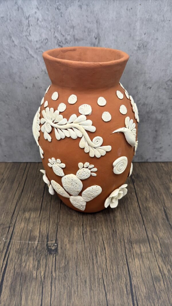 Embroidered Clay Vase From Oaxaca México Home Decor Handcrafted Jarron Barro Bordado Oaxaca Handmade Unique Designs From Artisans - Image 2