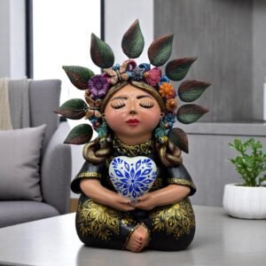 Pachamama Handmade Sculpture – Mexican Mother Earth Art, Colorful Clay Figurine, Spiritual Decor, Indigenous Folk Art, Home Decor Metepec