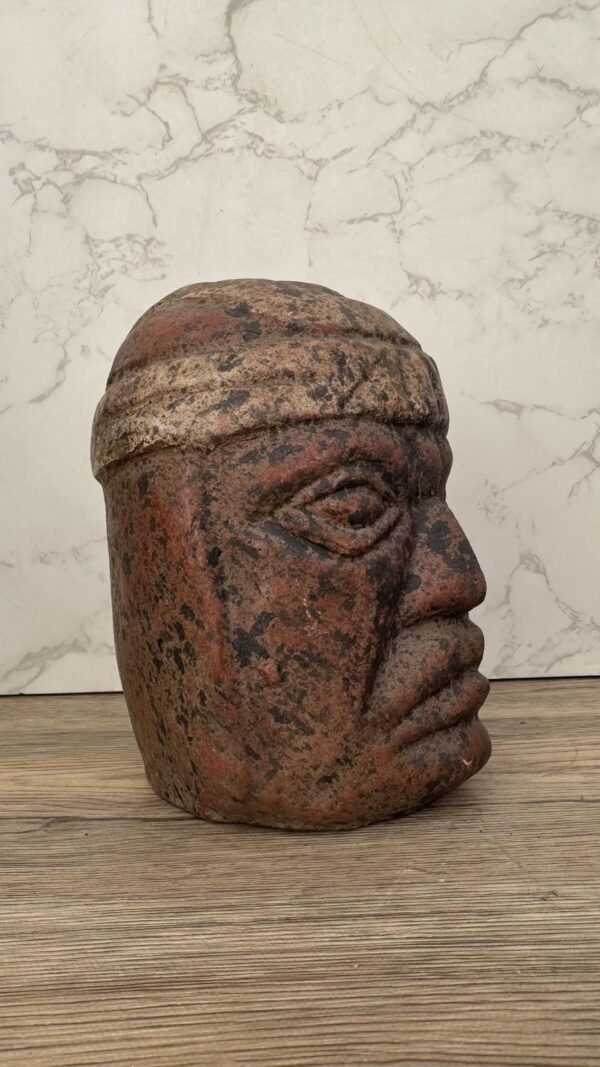 Olmec Head Sculpture, Mexican Clay Art, Handmade Terracotta Decor, Cultural Gift, Indigenous Pottery, Rustic Home Accent, Metepec Folk Art. - Image 2