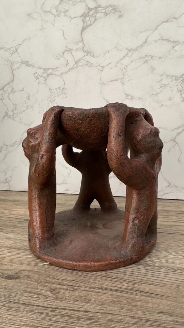 Circle of Friends Sculpture, Handmade Clay Art from Metepec Mexico, Terracotta Friendship Pot, Rustic Group Dance Figurine, Mexican Folk Art - Image 2