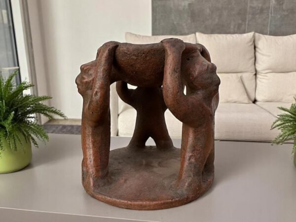 Circle of Friends Sculpture, Handmade Clay Art from Metepec Mexico, Terracotta Friendship Pot, Rustic Group Dance Figurine, Mexican Folk Art