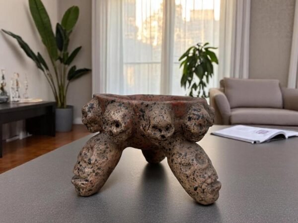 Handmade Clay Incense Burner, Pre-Columbian Style, Multi-Face Design, Ritual Smudge Bowl, Herb Burning Pot, Ancestral Art, Rustic Decor