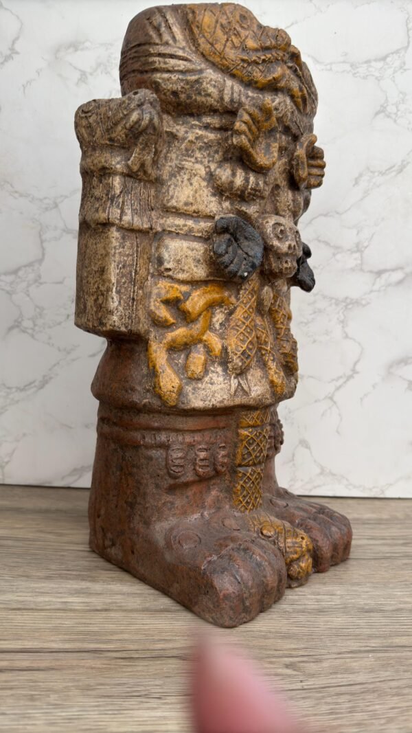 Coatlicue Sculpture, Aztec Goddess Statue, Handmade Clay Figure, Pre-Columbian Art, Mother Earth Deity, Mesoamerican Terracotta Skull - Image 2