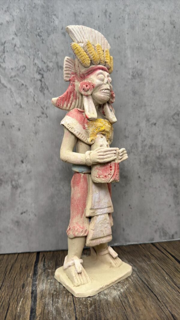 Mictlan  Mexican Clay Sculpture of Mictlantecuhtli, Aztec God of Death Folk Art, Pre-Hispanic Skeleton Figure, Day of the Dead - Image 2