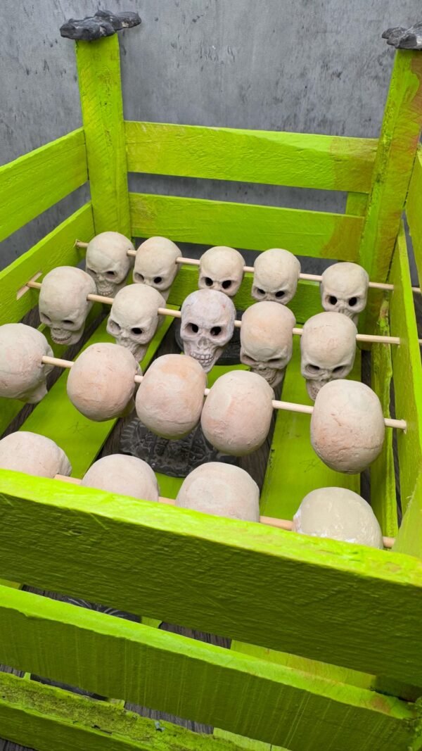Tzompantli Skull Display, Mexican Folk Art Sculpture, Handmade Ritual Altar, Aztec-Inspired Ceremonial Piece, Prehispanic Skull Rack - Image 2