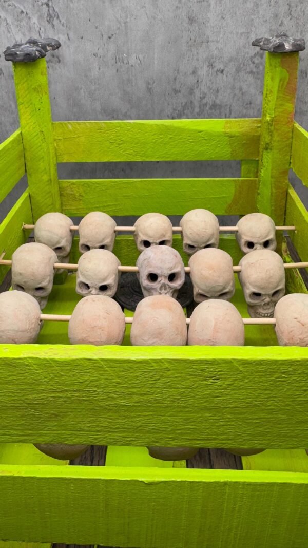 Tzompantli Skull Display, Mexican Folk Art Sculpture, Handmade Ritual Altar, Aztec-Inspired Ceremonial Piece, Prehispanic Skull Rack