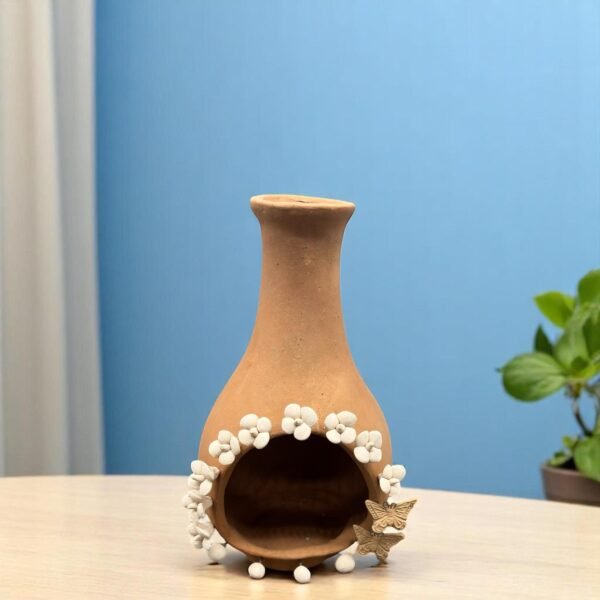 Mini Chimney Incense Dry Herbs Burner Made Of Clay  Guerrero, Culture Of Mexico Candle Holder For Indoor Home Decor, Ceremonial
