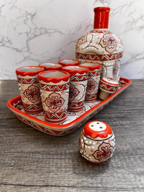 Tequila, Shot glass set, Tequila Guadalajara Or Mezcal Talavera Puebla  High Quality Pottery, Fathers day gift, Handcrafted in Mexico, 9 pzs - Image 2