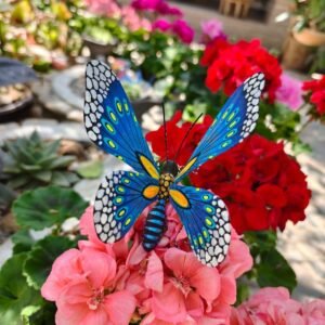 Butterflie Figurine Statue Oaxaca Mexican Folk Art Alebrije Sculpture, Wooden As Mexican Decoration, Made Of Wood And Carved By Hand