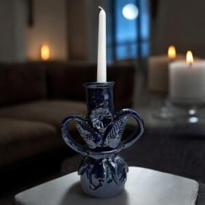 Clay Candle Holder from Michoacán Mexico,  Capula Clay Handmade Unique Traditional Pottery Candlestick, Perfect for Home Decor
