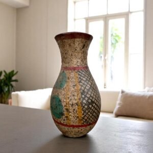 Pre-Hispanic Clay Vase, Handmade Terracotta Flower Pot, Pottery from Metepec Estado de Mexico Rustic Tribal Decor, Aztec Style Home Accent