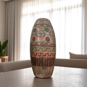 Pre-Hispanic Clay Vase, Handmade Terracotta Flower Pot, Pottery from Metepec Estado de Mexico Rustic Tribal Decor, Aztec Style Home Accent