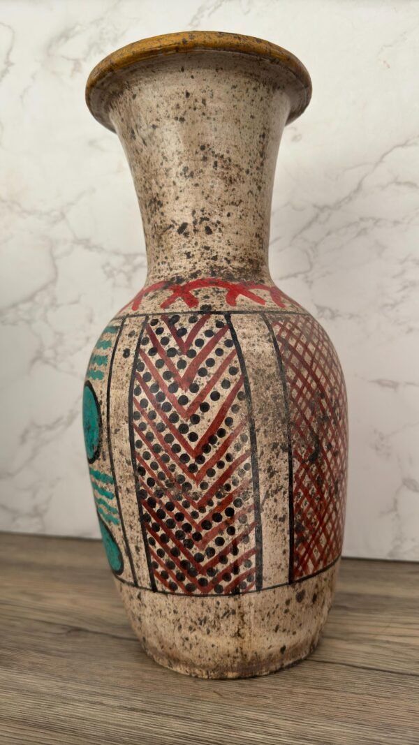 Pre-Hispanic Clay Vase, Handmade Terracotta Flower Pot, Pottery from Metepec Estado de Mexico Rustic Tribal Decor, Aztec Style Home Accent - Image 2